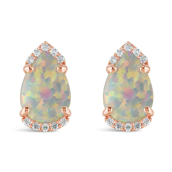 Opal & Diamond Earrings