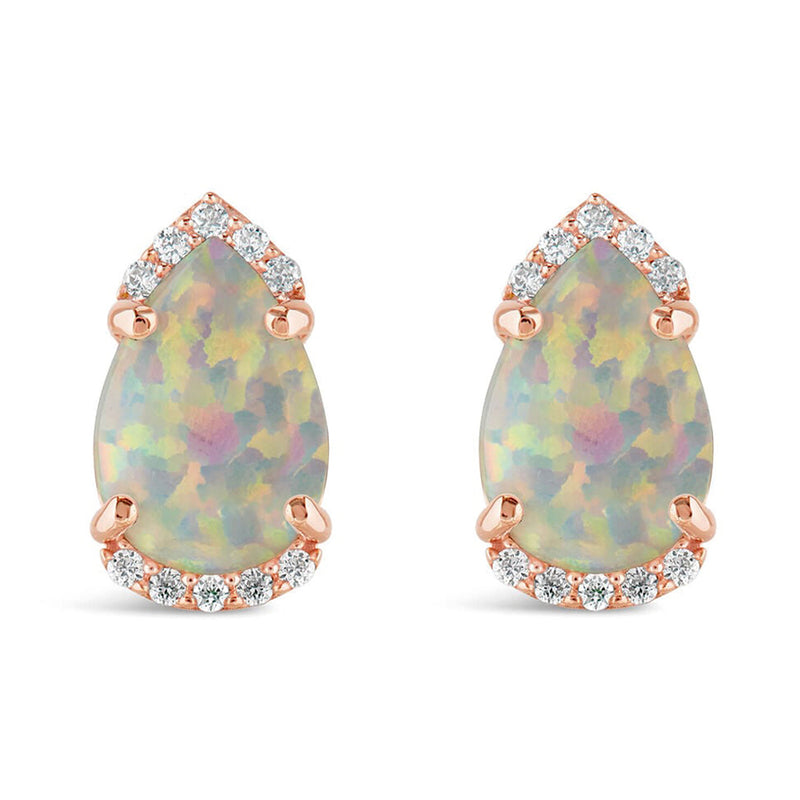 Opal & Diamond Earrings