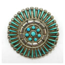 Zuni Silver & Turquoise Pendant / Brooch_JLY0118
