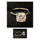 Cushion Cut Flawless Moissanite Solitaire Ring