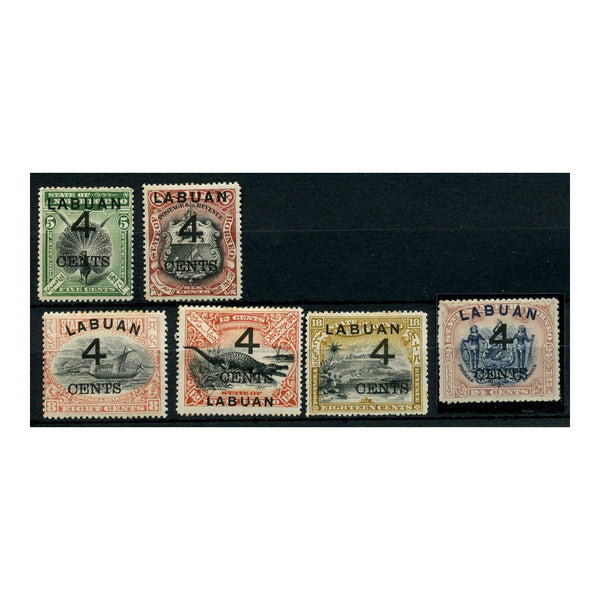 Labuan 1899 Short set to 4 CENTS on 24c fine mtd mint. SG102-7