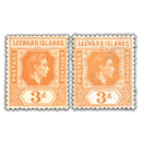 Leeward Islands 1938-51 3d Definitive, both paper varieties (ordinary & chalky), both fine mtd mint, SG107+a.