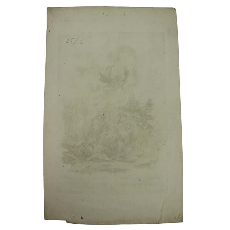 Job's Suffering' engraved print by Johan Georg Hertel of Augsburg, ca. 1700-50