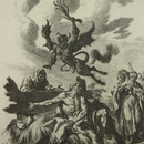 Job's Suffering' engraved print by Johan Georg Hertel of Augsburg, ca. 1700-50