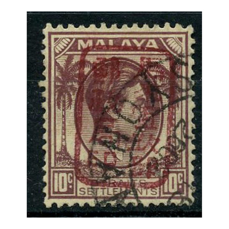 Malaya Japaneese Occ 1942 Strait Settlements10c Dull purple, fine cds used. SGJ152a_MALAY0152AU
