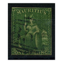 Mauritius 1861 1/- Yellow-green, fine used with 4 tight margins, attractive. SG35_MAUR0035U1