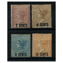 Mauritius 1878 Surcharge short set to 13c, mint no gum, minute faults. SG83-86