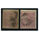 Natal 1874-99 5/- Both shades (rose+ carmine), good to fine used. SG72-73