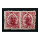 NZ 1901 1d Carmine, perf 14, thick ppr, vert mesh, horiz pair, u/m. SG280_NEWZ0280M2