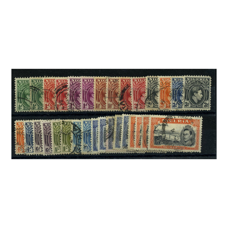 Nigeria 1938-51 Definitive set, inc all perf & colour variants, good to fine cds used. SG49-59c_NIGER0049UA