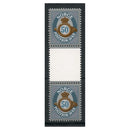 Norway 2014 50kr Posthorn definitive, self-adhesive, vert. gutter pair, u/m. SG1801