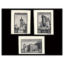 Poland 1945 (1958) Gdansk liberation set, B&W proofs on thick paper. SG537-39
