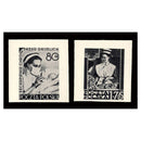 Poland 1953 (1958) Social health service pair, B&W proofs on thick paper. SG823-24