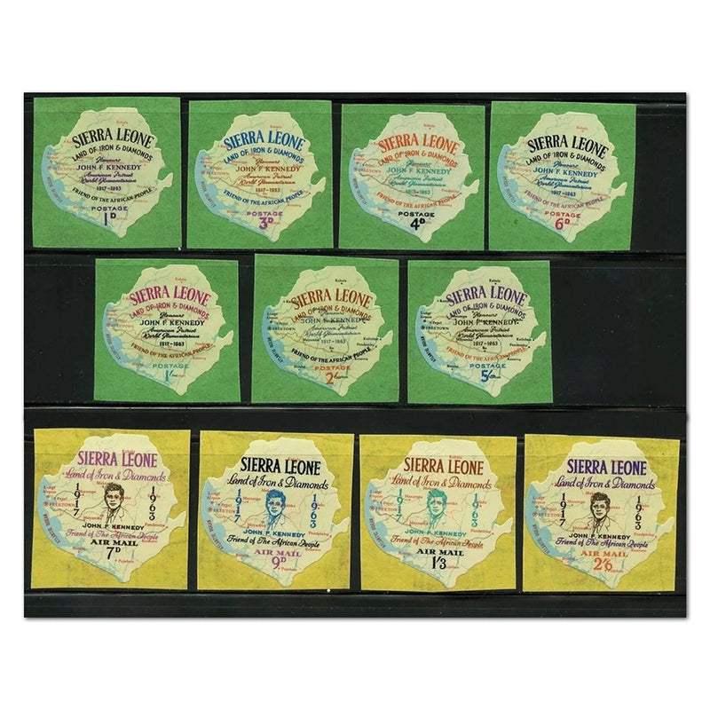1964 Sierra Leone JFK Memorial Mint 14v Stamp Set_PSM1985