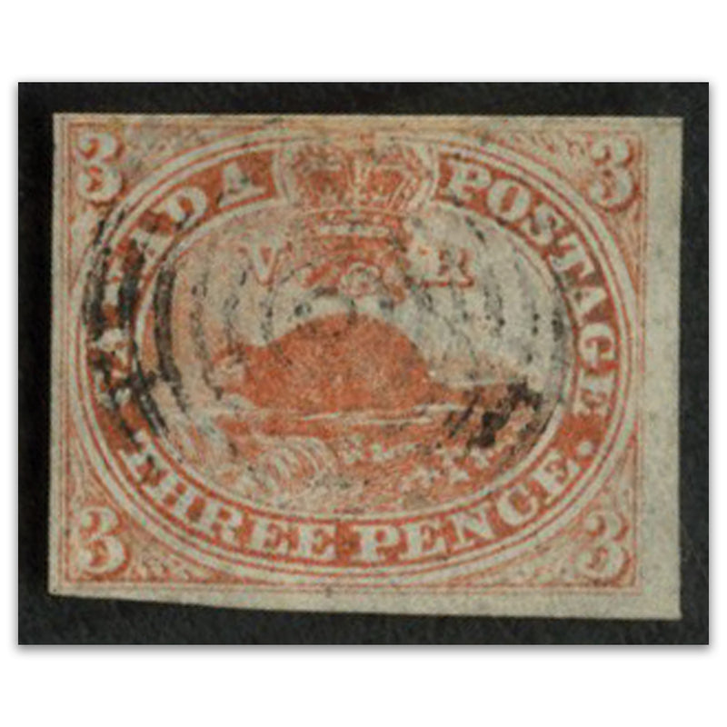 1851 Canadian 3 Pence Beaver Used_RRCAN0001
