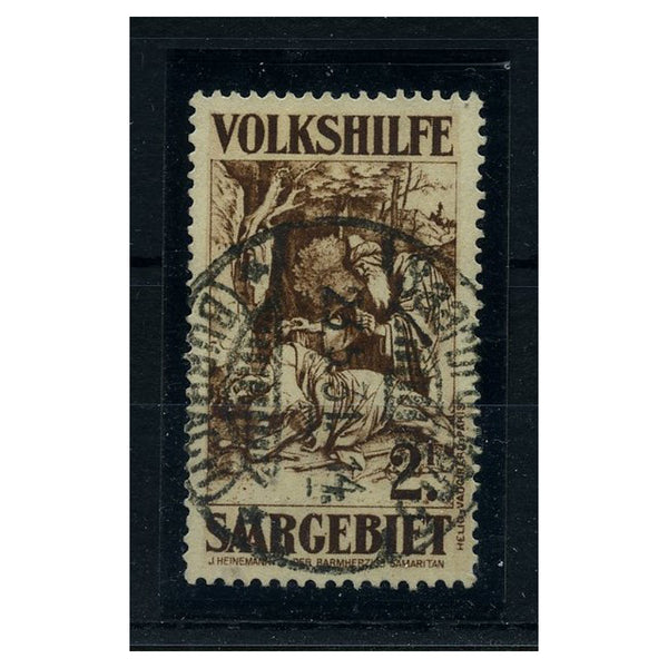 Saar 1931 Christmas charity 2f Chocolate, fine cds used. SG147