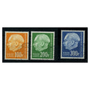 Saar 1957 Heuss definitive 100f, 200f & 300f top vals, all fine cds used. SG423-25
