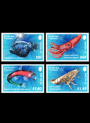 St. Helena Blue Belt Deep Sea Creatures     Xmas 2024 4v