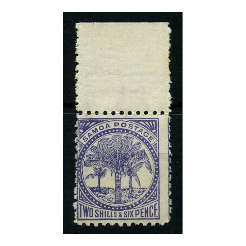 Samoa 1897-1900 2/6d Reddish-lilac, wmk inverted, with marginal tab. S