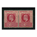 Seychelles 1903 6c Carmine, horiz pair displaying 'dented frame,' lightly mtd mint. SG48+a_SEYC0048MML2