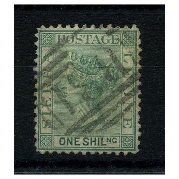 Sierra Leone 1872-73 1/- Green, WMK sideways, good to fine used. SG10