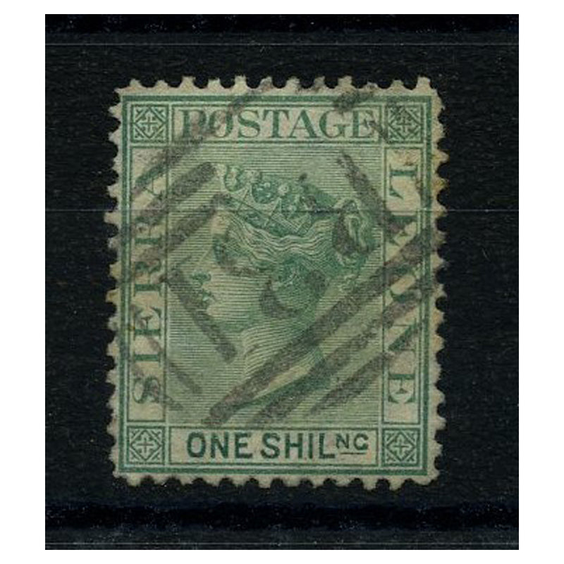 Sierra Leone 1872-73 1/- Green, WMK sideways, good to fine used. SG10