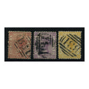 Sierra Leone 1873 1d-3d WMK upright, perf 12-1/2 short set, good to fine used. SG11-13_SIER0011US