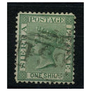 Sierra Leone 1873 1/- Green, WMK upright, perf 12-1/2, good to fine used. SG15
