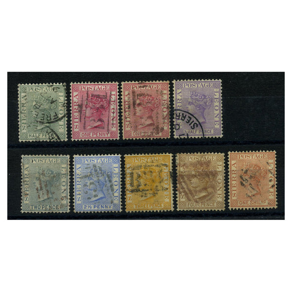 Sierra Leone 1884-91 New colours definitive set, inc both shades 1d, good to fine used. SG27-34