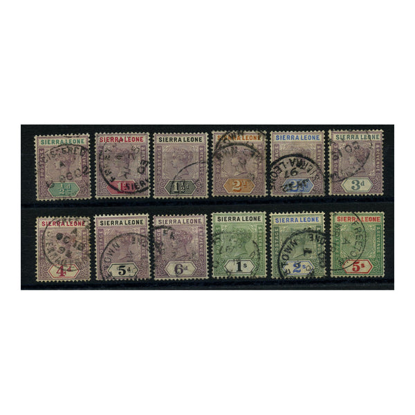 Sierra Leone 1896-97 Definitive short set to 5/-, good to fine cds used. SG41-52_SIER0041US