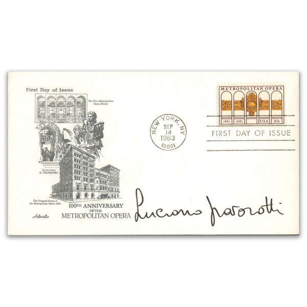 1983 U.S. Met Opera Signed by Luciano Pavarotti
