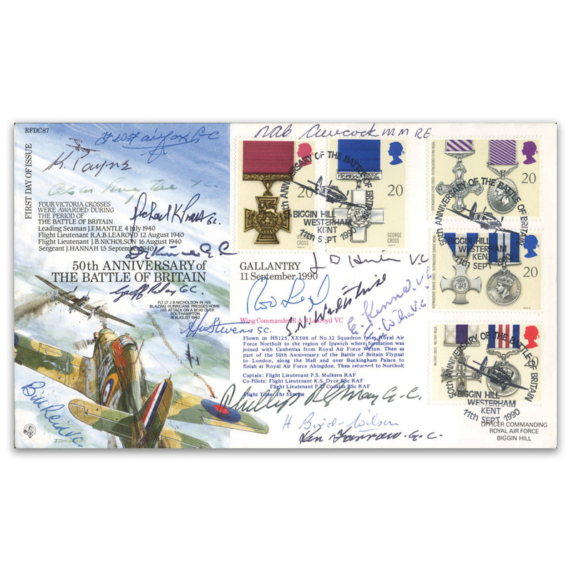 1990 Battle of Britain 80th Anniversary Signed by 6 VC, 8 GC, AND 1MM Recipients