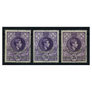 Swaziland 1938-54 2/6d All 3 types, lightly mtd mint. SG36+a+b
