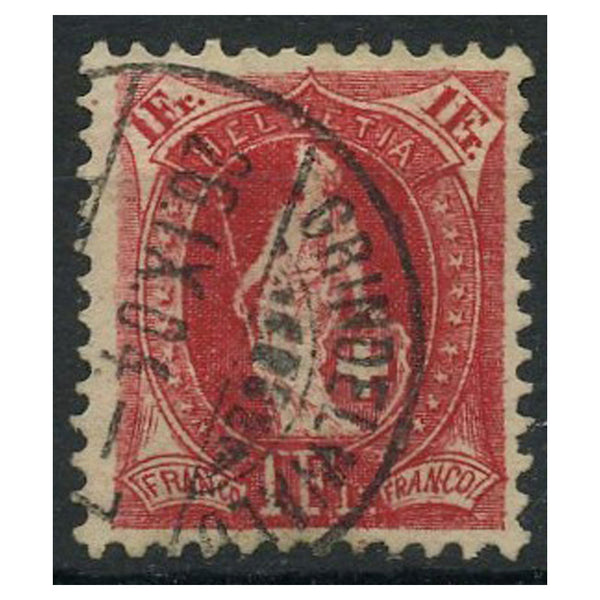 Switzerland 1903 1fr Carmine, perf 11_x12, fine cds used. SG161