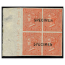 1870 4d Vermilion pl.12 left hane marginal imperforate block of 4_TPM0002