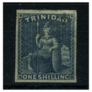 Trinidad 1859 1/- Indigo, fine mtd mint with 4 margins. SG29