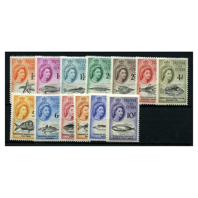 Tristan 1960 Marine life set to 10/- (14v) lightly mtd mint. SG28-41