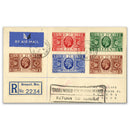 1935 Silver Jubilee. Reg'd  Airmail Newport to Greece. Undelivered stamp, Unusual._TX3505N
