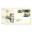 1965 Battle of Britain on 3 illustrated, typed address 'Stuart' FDCs, Preston FD cancels. SG671-78_TX6509AA