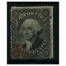 USA 1857 12c Grey-black, die I, straight edge, fine red cds used, faulty. Cat. £350. _USA0040UX