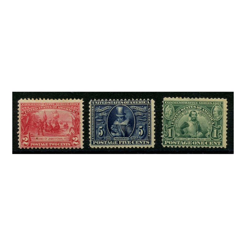 USA 1907 Jamestown Exhibition, fresh mtd mint. SG335-37
