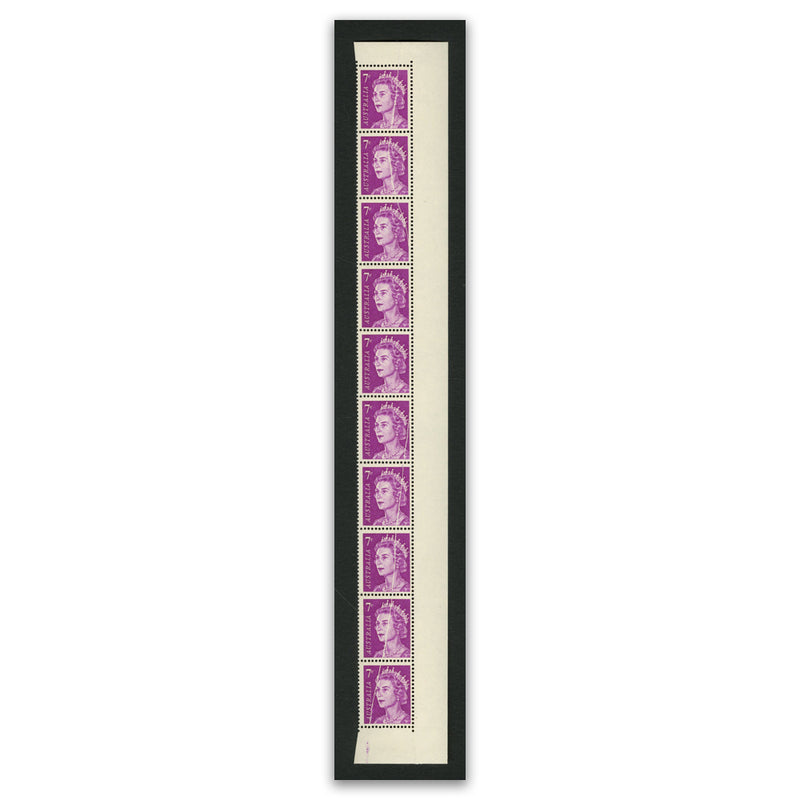 Australia 1966-73 7c Purple Length Cotton Adhering to Plate_VAUS388AAA