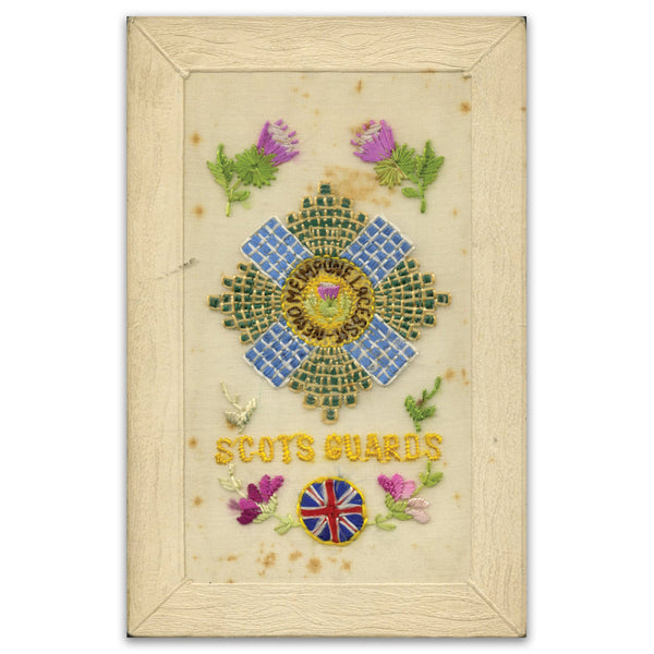 WWI Silk Postcard - Scots Guards