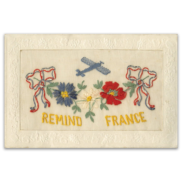 WWI  Silk Postcard - Remind France