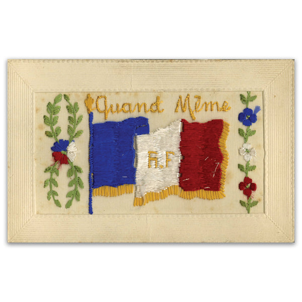 WWI Silk Postcard - Quand Meme