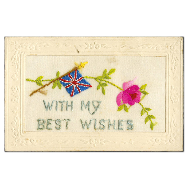WWI Silk Postcard - With My Best Wishes