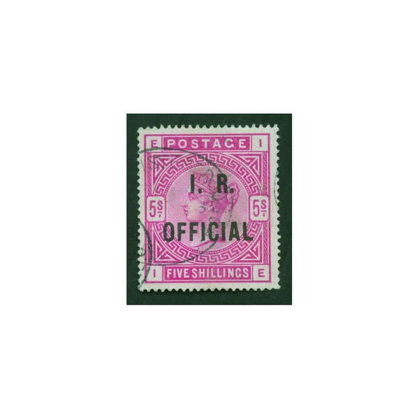 1890 5/- Rose overprinted I.R Official BSC100