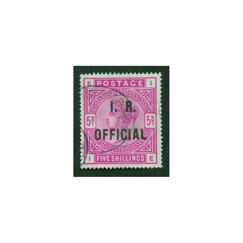 1890 5/- Rose overprinted I.R Official BSC100