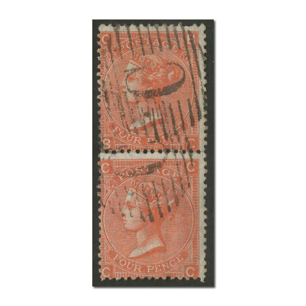 QV 4d Vermillion pair used 'Constantinople' BSCA001P