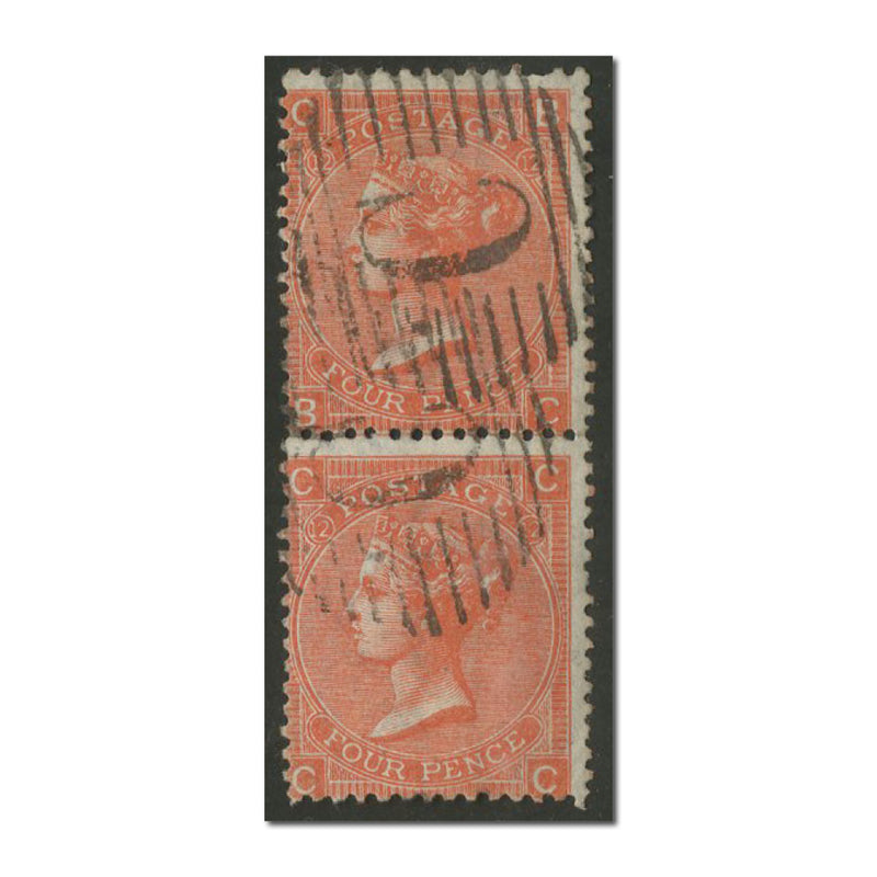 QV 4d Vermillion pair used 'Constantinople' BSCA001P
